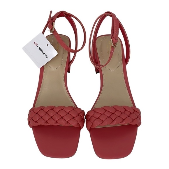LIZ CLAIBORNE SANDALS NWT Pink Open Toes Strappy Braided 9.5 9 1/2 - Picture 2 of 12